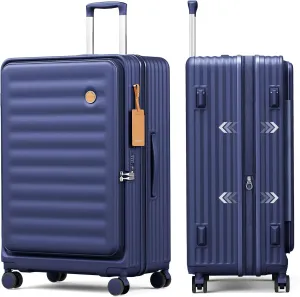 Joyway Expandable Large Luggage 29 Inch, PC Hardshell Extra-Large Suitcase with Double Spinner Wheels, Lightweight Travel Suitcase Set with TSA Lock, Blue