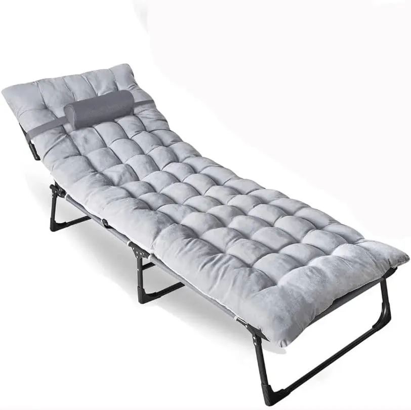 JSEIAJB 2-Pack Folding Camping Cot & Cot Pad 4 Position Adjustable Portable with Carry Bag Folding Beds