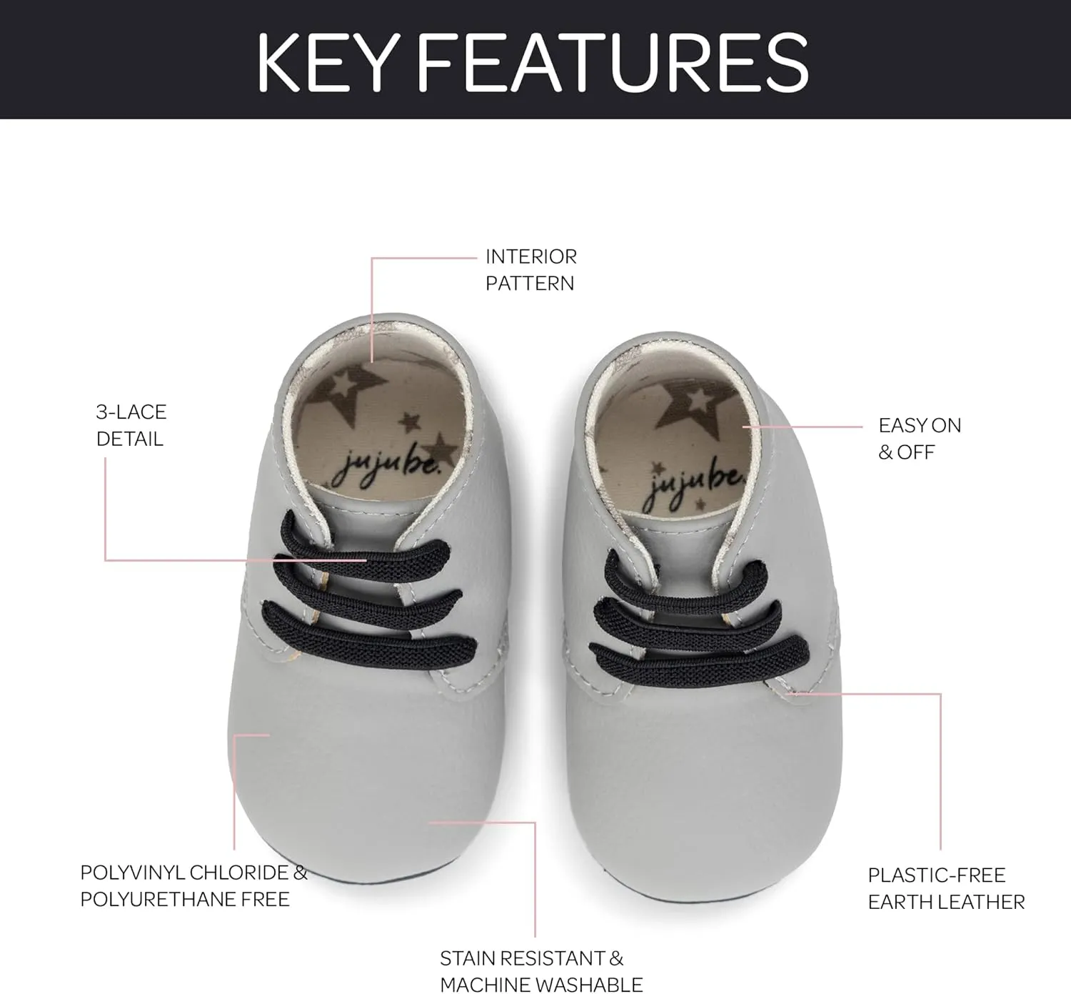 JuJuBe Eco Steps - Chukka Boots for Babies & Infants - Machine Washable Vegan Leather Baby Shoes