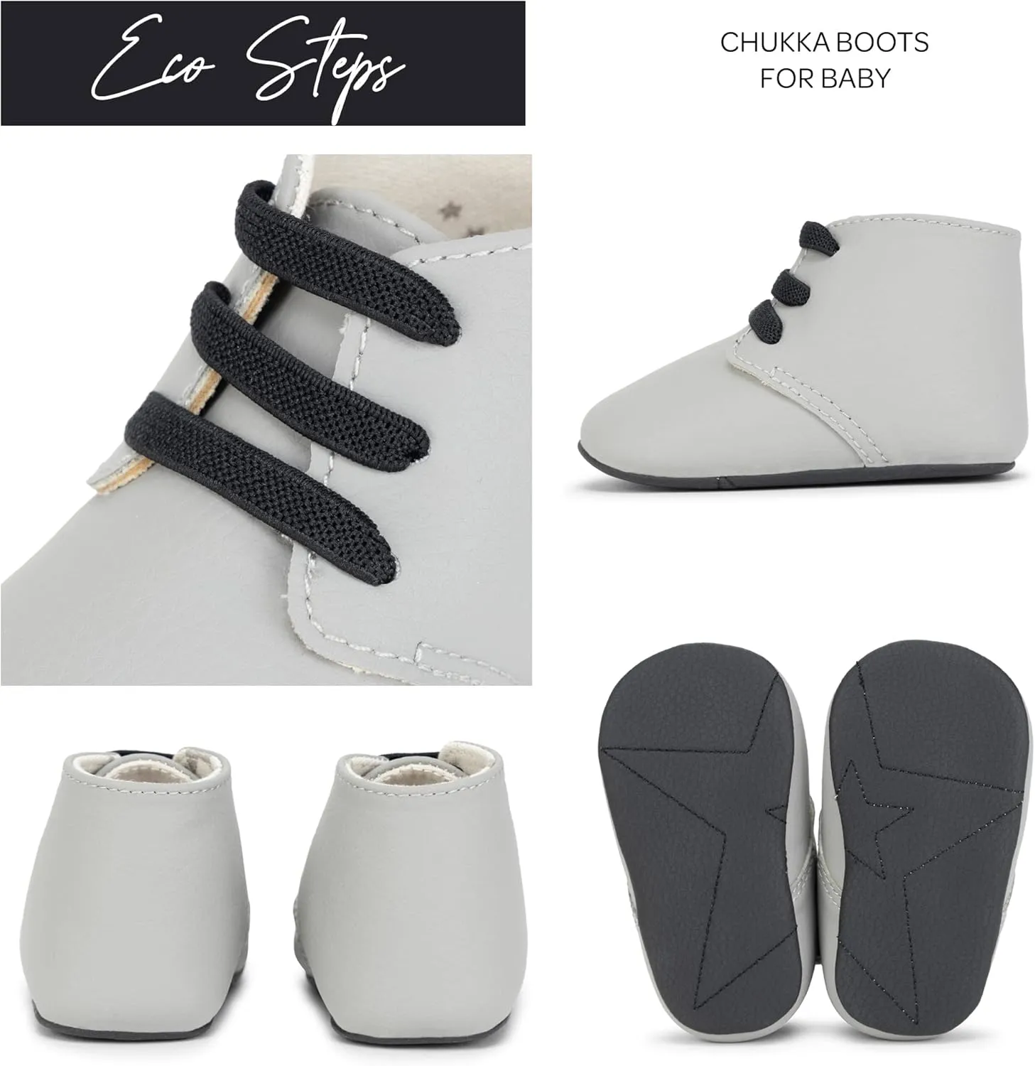 JuJuBe Eco Steps - Chukka Boots for Babies & Infants - Machine Washable Vegan Leather Baby Shoes