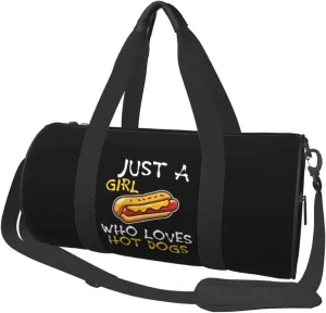 Just A Girl Who Loves Hot Dogs Duffel Bag Gym Bag Travel Sports Tote Large Foldable Beach Swim Yoga8