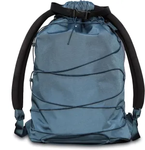 Karry7.0 gym bag drawstring backpack water repellent nylon training sport bag with shoes compartment for weekend trip large elastic capacity for men women (Blue)