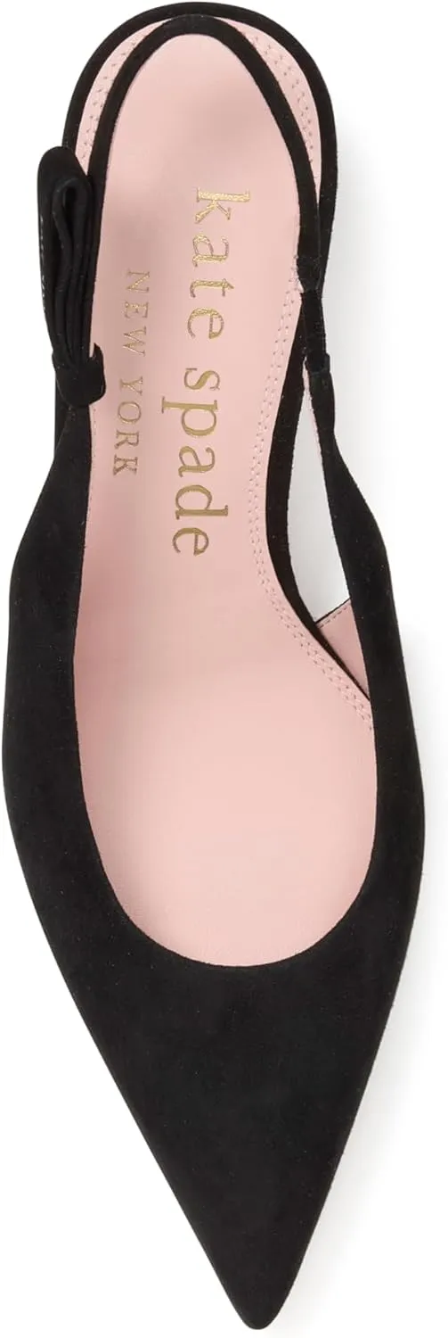kate spade new york Women's Riley Suede Slingback Kitten Heel