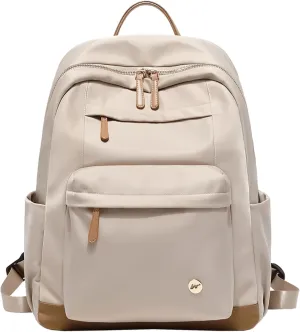 KEBEIXUAN Laptop Backpack Women Waterproof Teacher Backpack with Laptop Compartment Women Backpack for College Nurse Travel (Khaki Work Backpack)