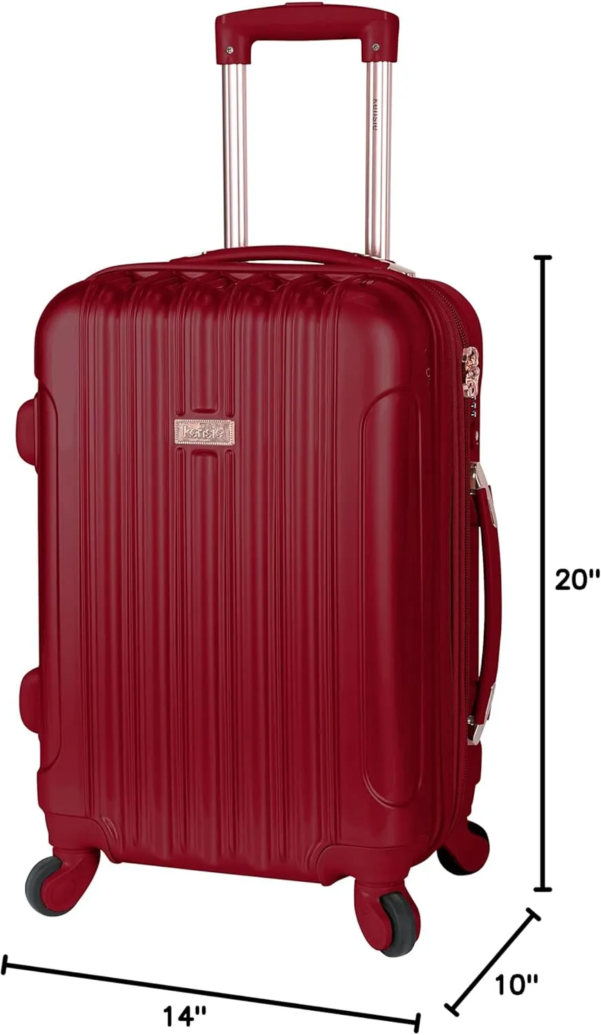 kensie Women's Alma Hardside Spinner Luggage, Expandable, Japanese Carmine Red, Carry-On 20-Inch