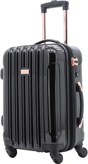 kensie Women's Alma Luggage Set, Black, 20-Inch Carry-On