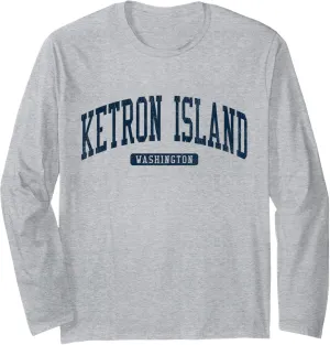 Ketron Island Washington WA College University Style Blue Long Sleeve T-Shirt