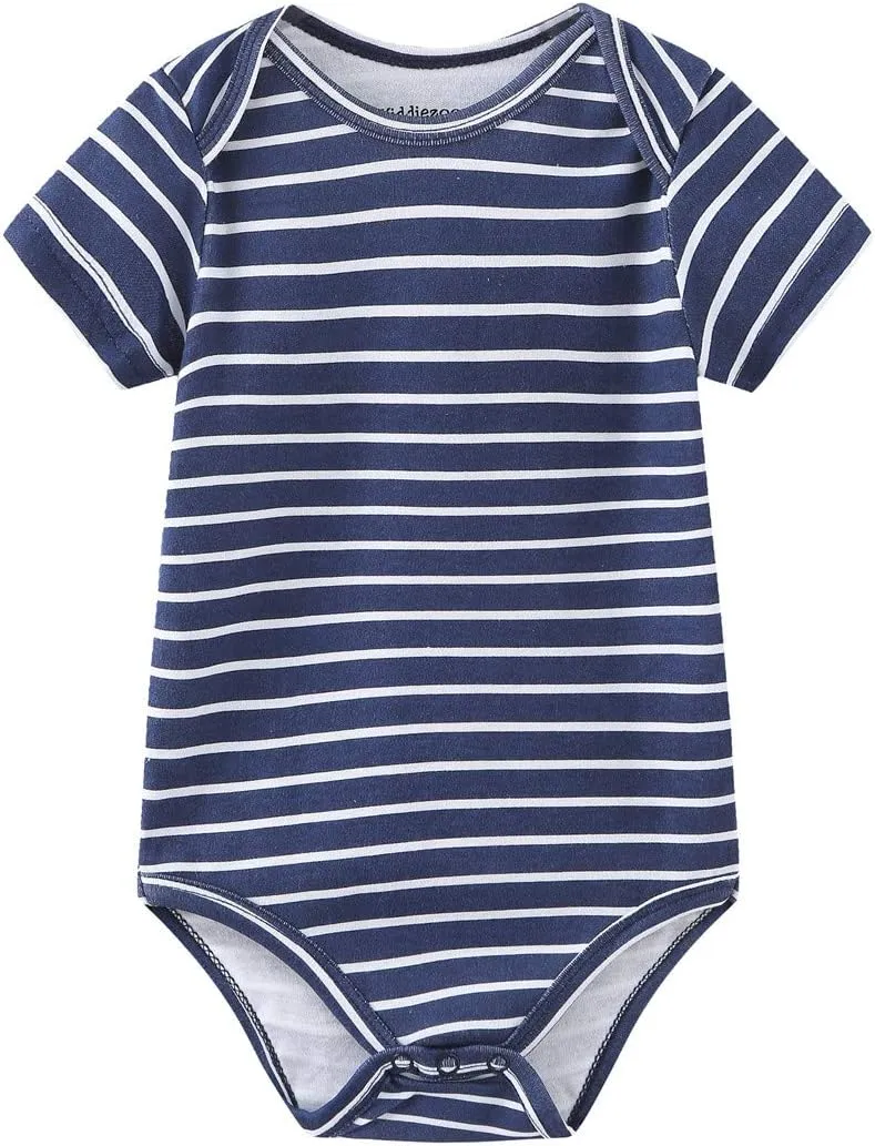 Kiddiezoom Newborn Baby Unisex Cotton One-Piece Bodysuits Baby Gift 5-Pack Baby Clothes