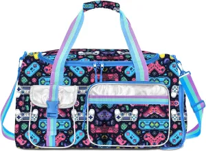 Kids Duffle Bag Girls Travel Bag Boys Overnight Bag for Girls and Woman Tote Bag Sleepover Bag for Girls Gym Dance Bag with Shoes Compartment