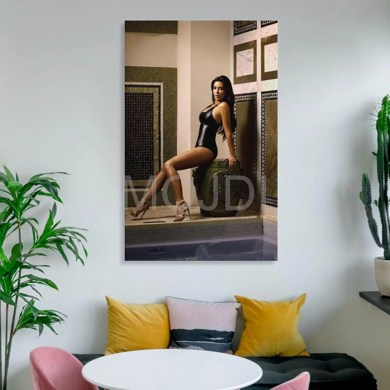Kim Kardashian Sexy Actor Model Art Poster Room Aesthetic Wall Decoration (4) Canvas Painting Wall Art Poster for Bedroom Living Room Decor 08x12inch(20x30cm) Frame-style