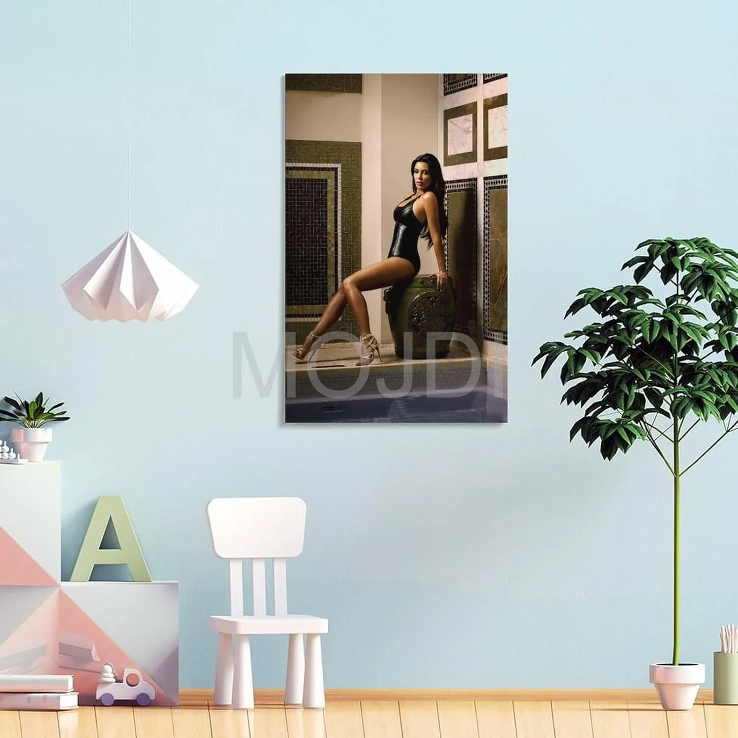 Kim Kardashian Sexy Actor Model Art Poster Room Aesthetic Wall Decoration (4) Canvas Painting Wall Art Poster for Bedroom Living Room Decor 08x12inch(20x30cm) Frame-style