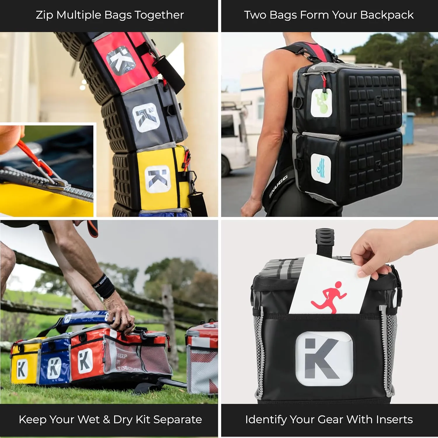 KitBrix Large Gym Bag - Waterproof Sports, Travel & Outdoor Duffle Bag - Kit & Equipment Bags for Football, Soccer, Swimming, Cycling, Running, Triathlon, Baseball, Hockey - Red