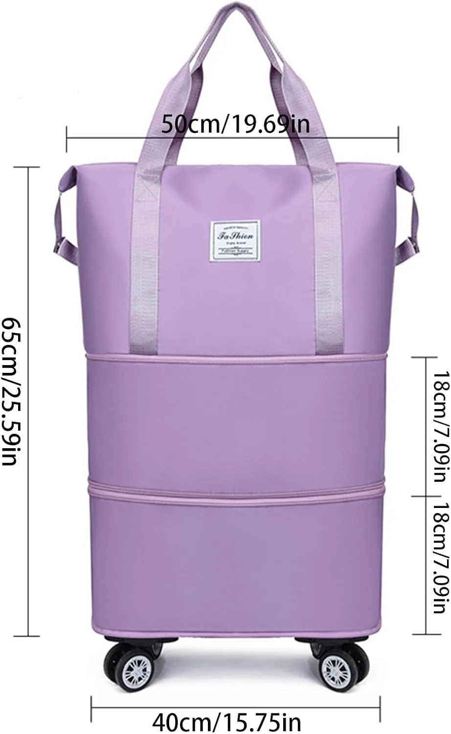 Klarson Expandable Bag with Wheels, Klarson Travel Bag, Scratch Expandable Travel Duffle Bag, with Dry and Wet Separation (Gray)