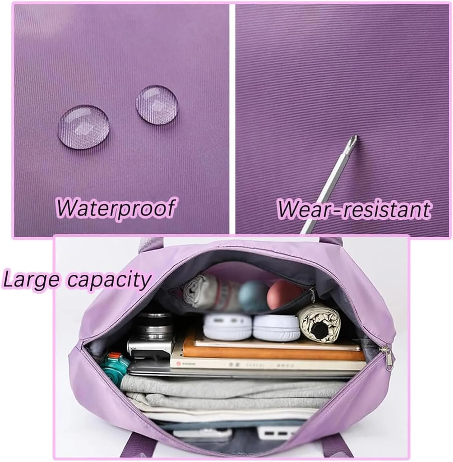 Klarson Expandable Bag with Wheels, Klarson Travel Bag, Scratch Expandable Travel Duffle Bag, with Dry and Wet Separation (Gray)