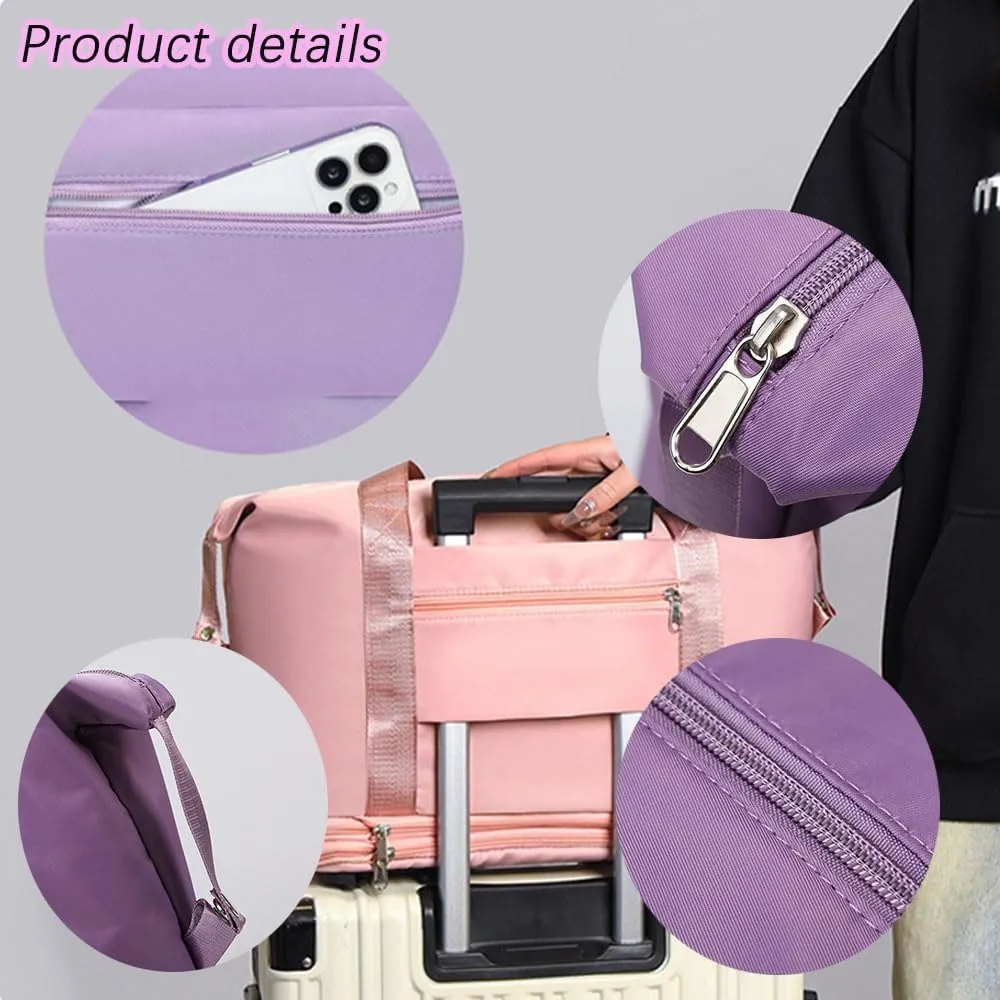 Klarson Expandable Bag with Wheels, Scratch Expandable Travel Duffle Bag with Wheels, Foldable Suitcase without Handle (Black)