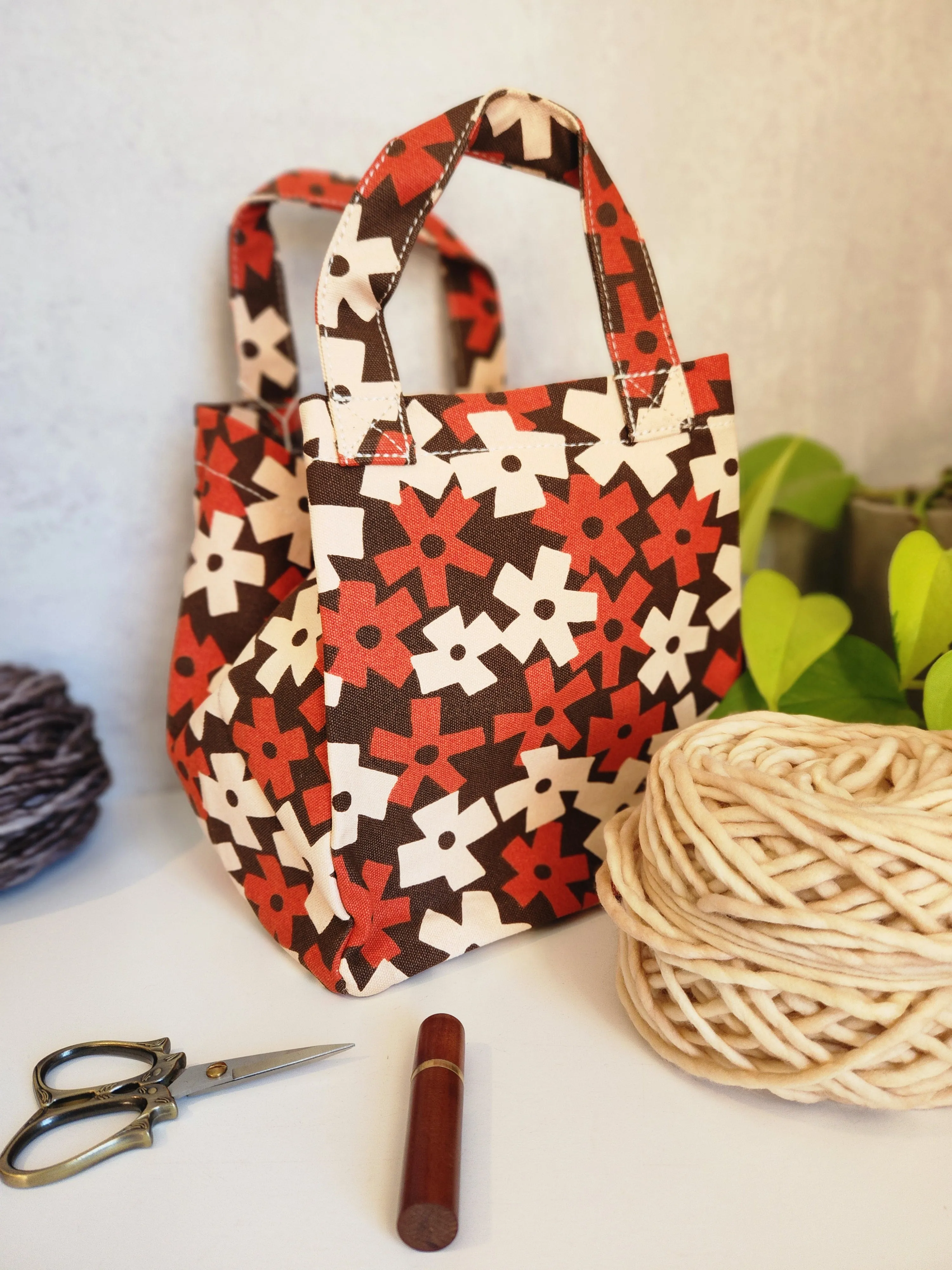 Knitting Project Bag, Lunch Tote, Solvang Terra