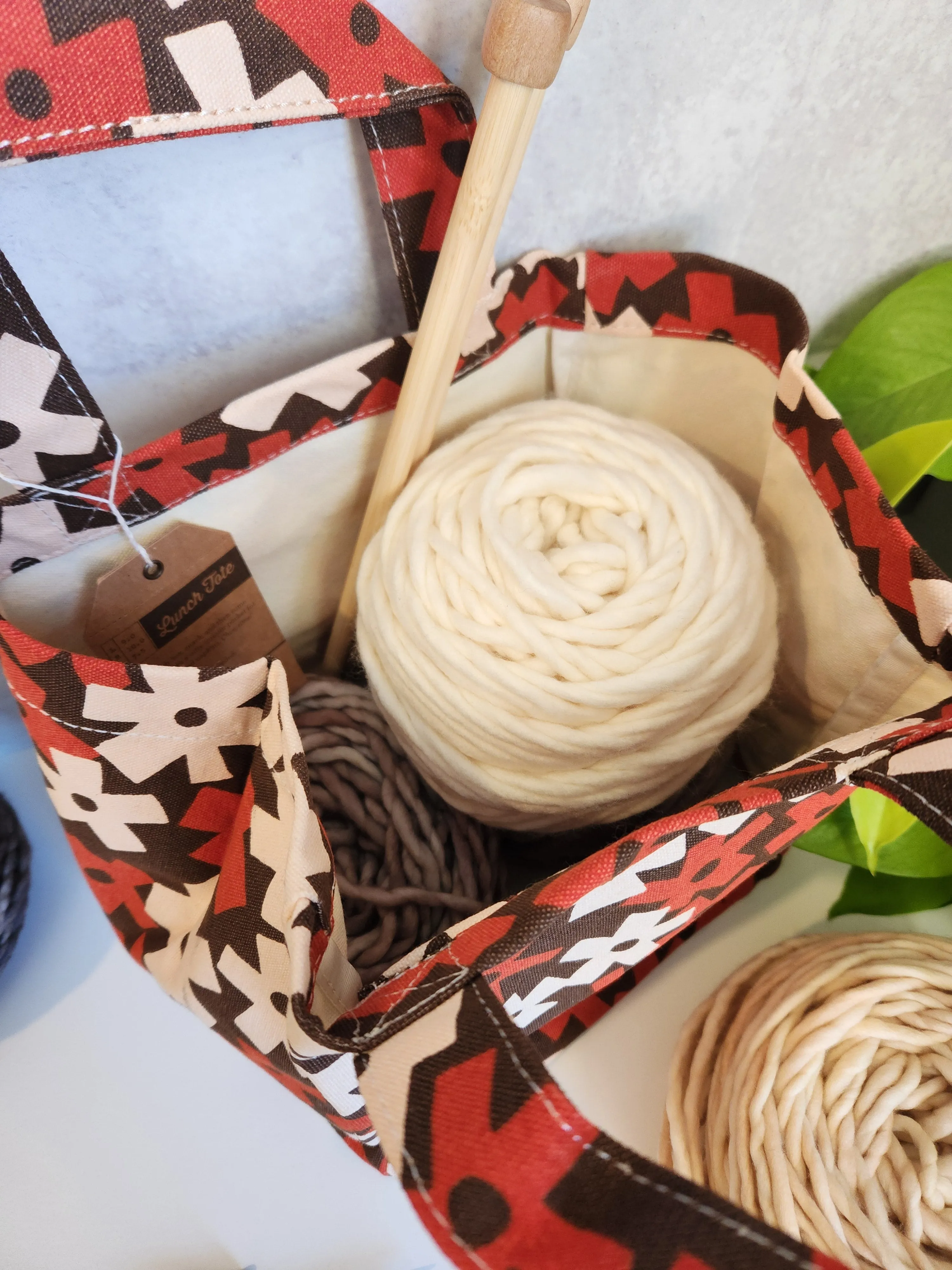 Knitting Project Bag, Lunch Tote, Solvang Terra