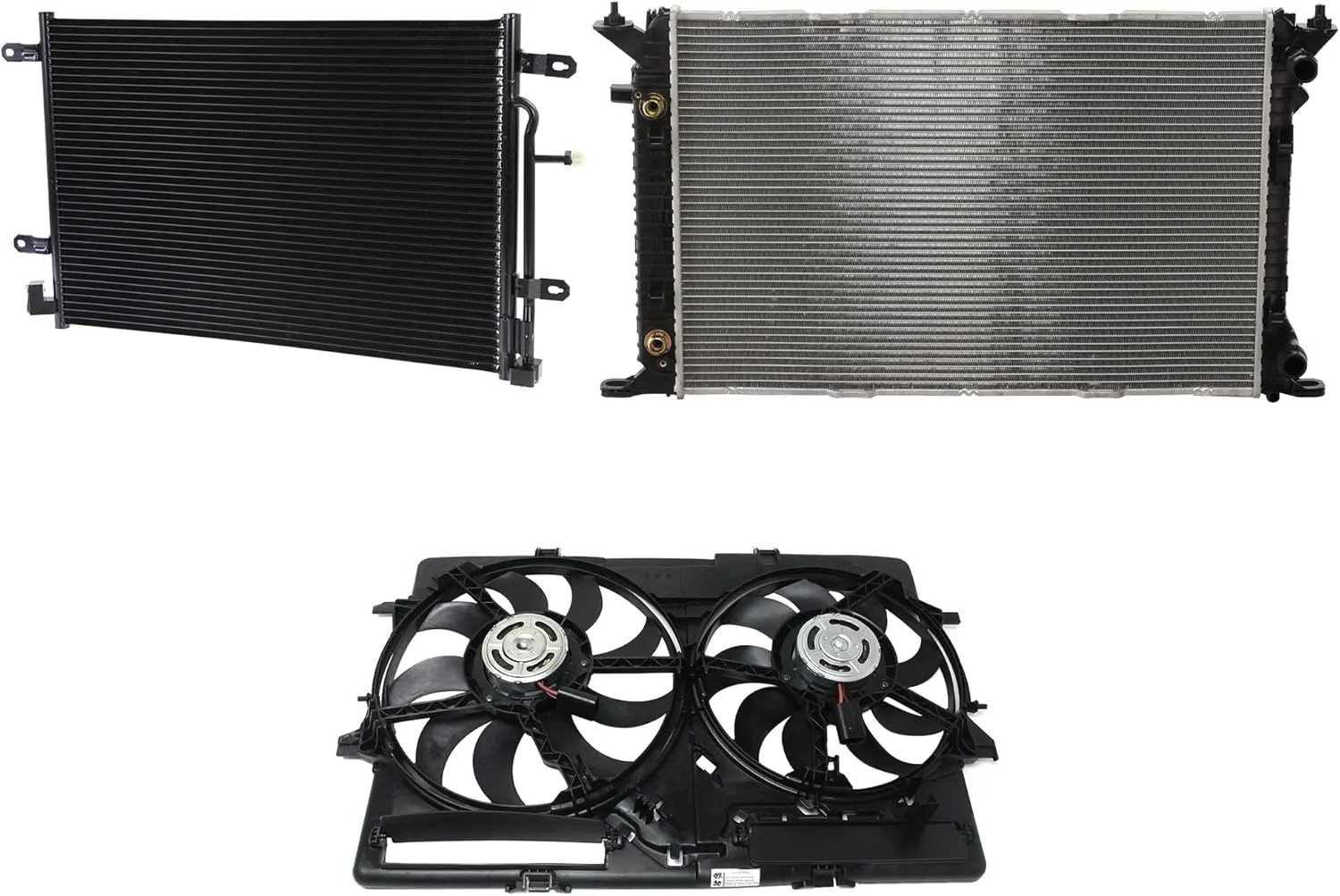 Kool Vue A/C Condenser 3-Piece Kit Compatible For Audi A4 2009, Audi A4 Quattro 2009 Engine ID BWT