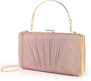 Kseymeir Clutch Purses for Women Pleated Evening Handbag with Chain Prom, Cocktail, and Wedding