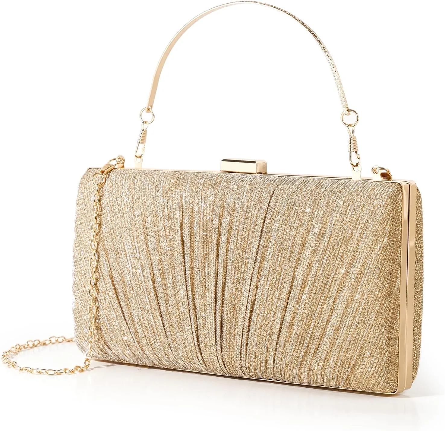 Kseymeir Clutch Purses for Women Pleated Evening Handbag with Chain Prom, Cocktail, and Wedding