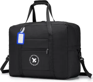KSIBNW Travel Duffel Bag For Spirit Airlines Personal Item Bag 18x14x8 Inch Carry on Luggage Bag Gym Bag for Women and Men Black
