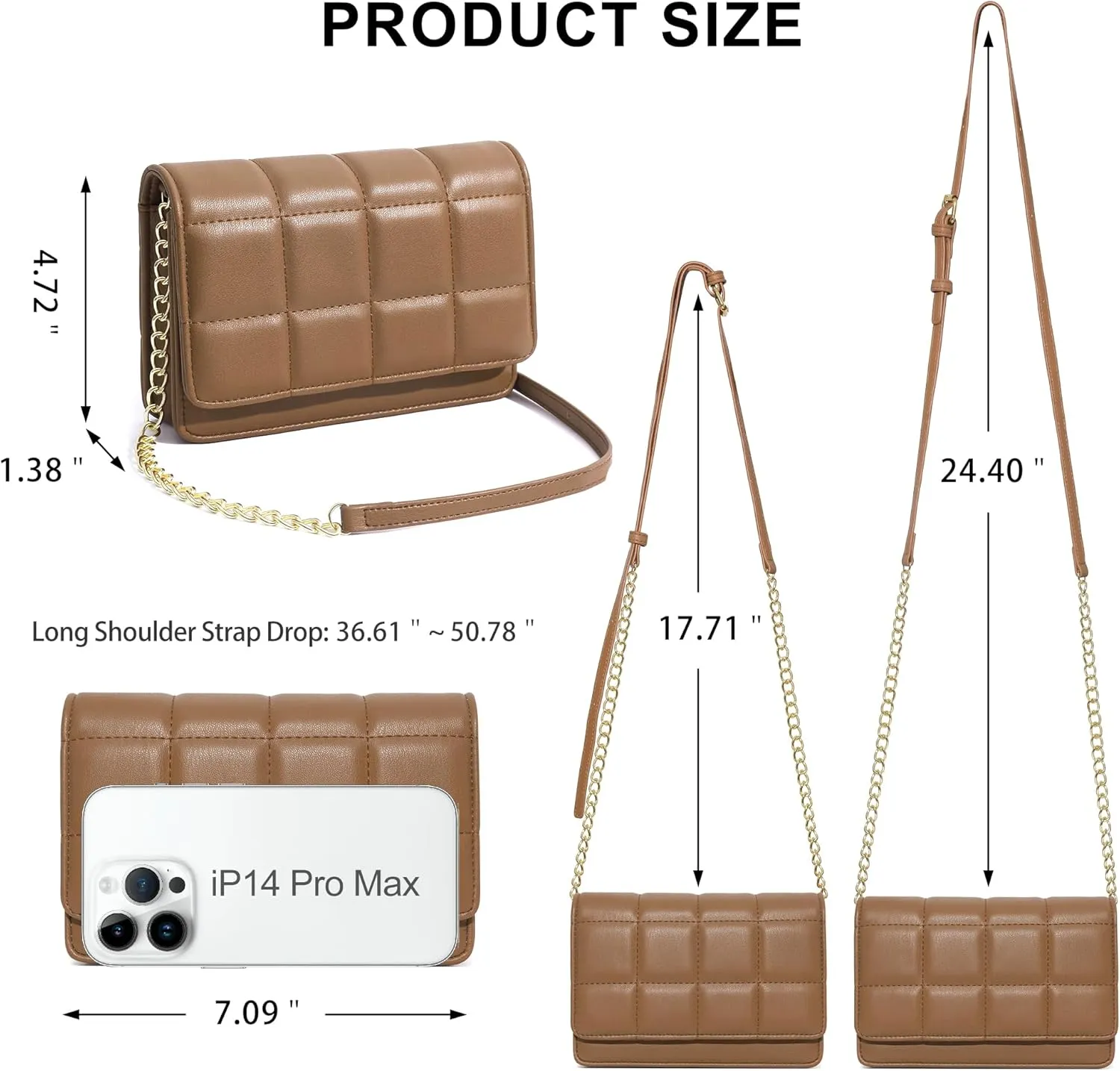 KUKOO Small Crossbody Bag for Women Cell Phone Wallet Purse Clutch Handbags with Credit Card Slots