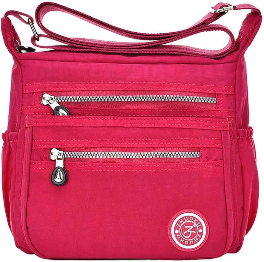 KXF Women's Waterproof Nylon Casual Crossbody Shoulder Messenger Bag Travel Purse Handbag with Multi Pocket
