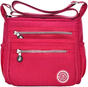 KXF Women's Waterproof Nylon Casual Crossbody Shoulder Messenger Bag Travel Purse Handbag with Multi Pocket