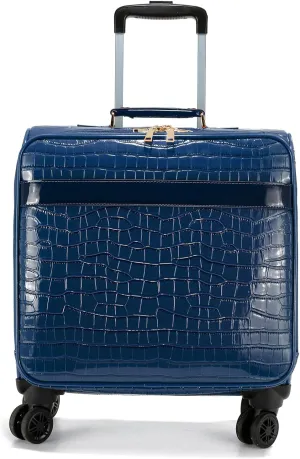 LA TERRE Hardside Expandable Luggage with Spinner Wheels, Navy, 18.5" Carry-On