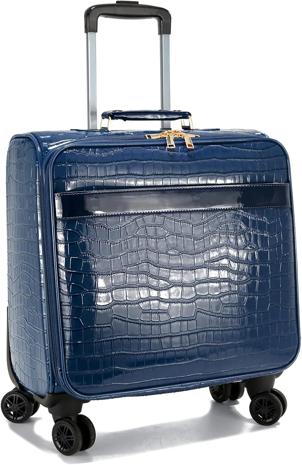 LA TERRE Hardside Expandable Luggage with Spinner Wheels, Navy, 18.5" Carry-On
