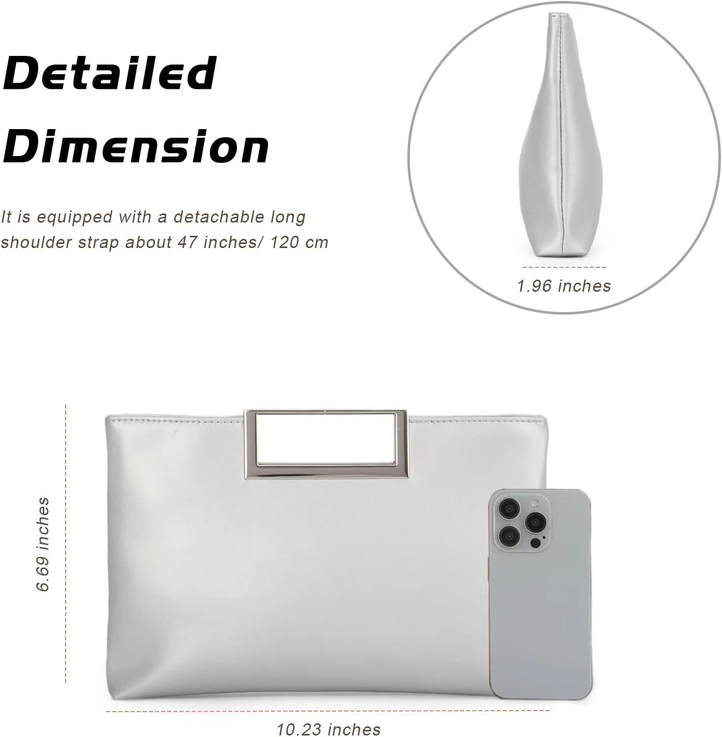 Lanpet Women Clutch Purses PU Leather Evening Handbags for Wedding Prom Bridal with Chain Strap