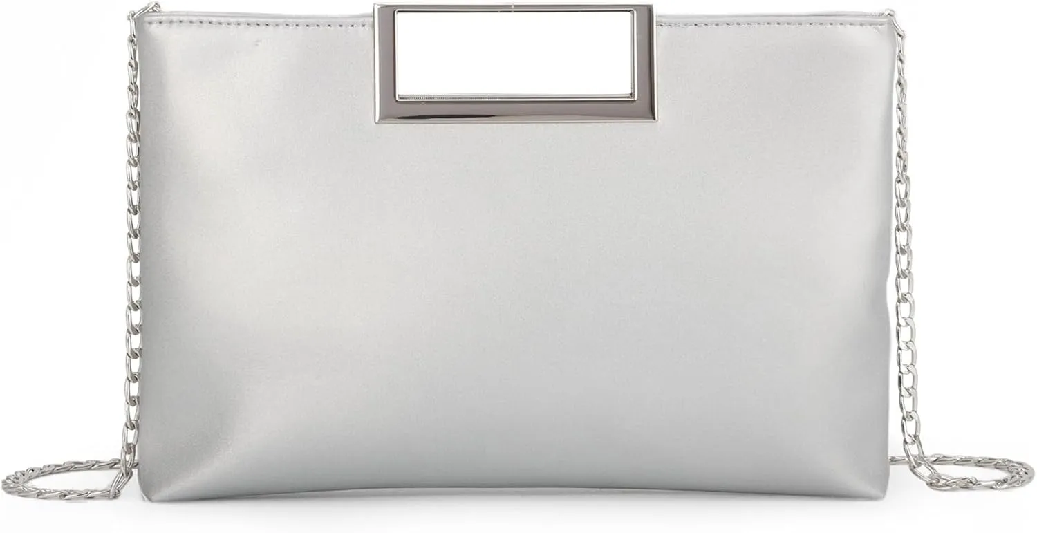Lanpet Women Clutch Purses PU Leather Evening Handbags for Wedding Prom Bridal with Chain Strap