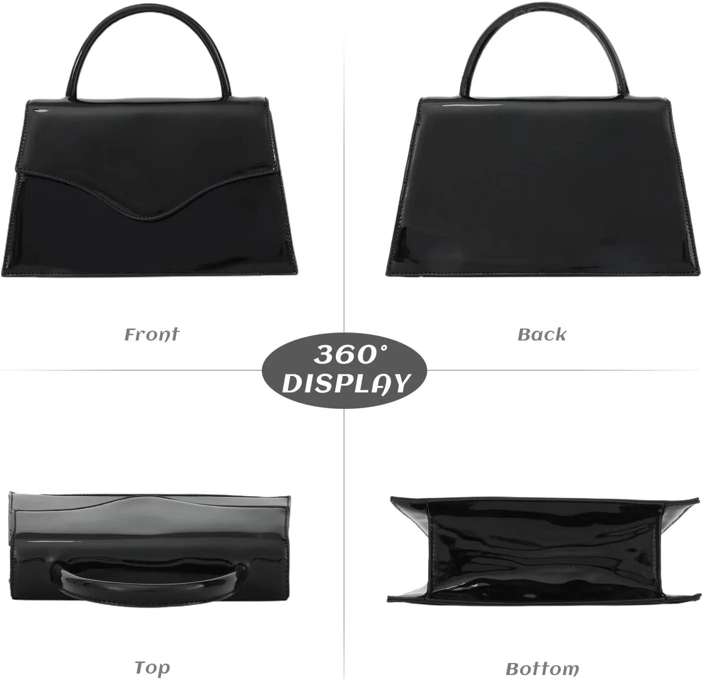 Lanpet Women's Evening Bag Patent Leather Clutch Purses for Wedding Cocktail Prom Cross Body Handbags