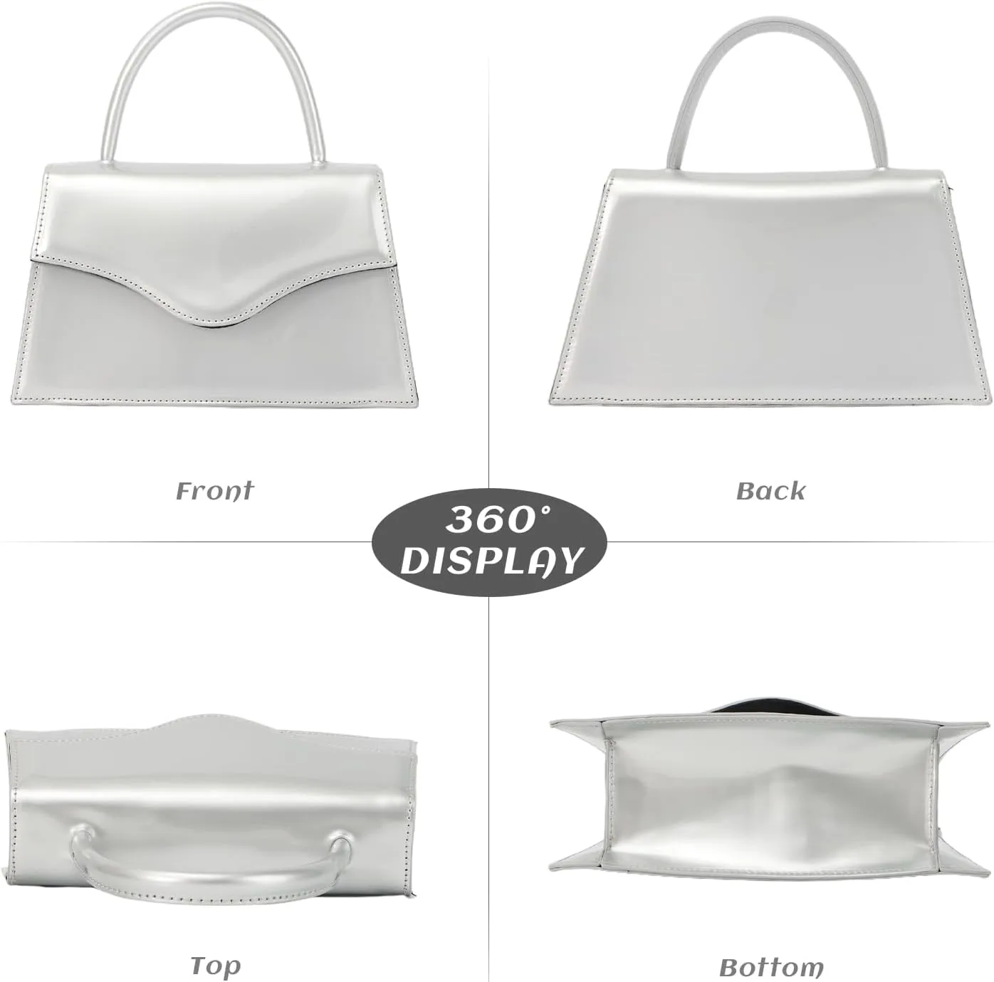 Lanpet Women's Evening Bag Patent Leather Clutch Purses for Wedding Cocktail Prom Cross Body Handbags