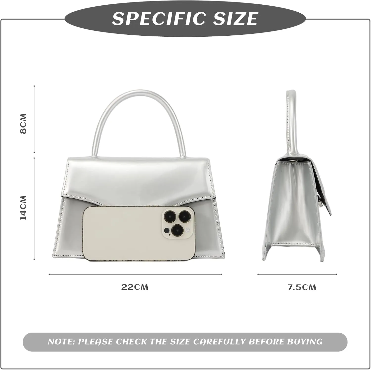 Lanpet Women's Evening Bag Patent Leather Clutch Purses for Wedding Cocktail Prom Cross Body Handbags