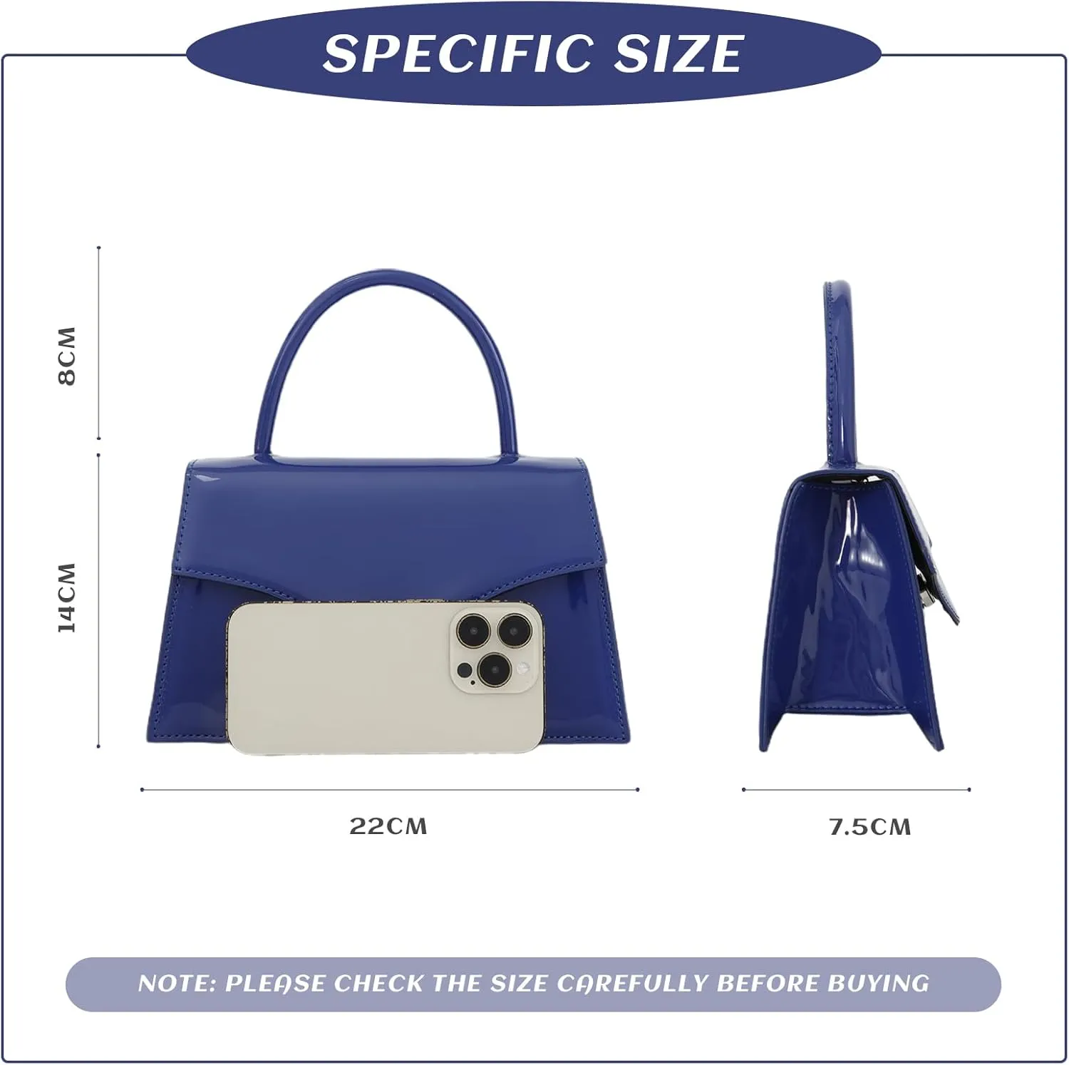 Lanpet Women's Evening Bag Patent Leather Clutch Purses for Wedding Cocktail Prom Cross Body Handbags