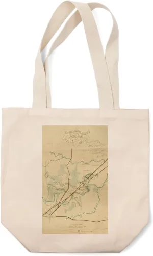 Lantern Press Battle of Stones River, Civil War Panoramic Map (100% Cotton Canvas Reusable Tote Bag)