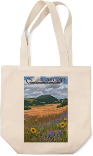 Lantern Press Capulin Volcano National Monument, New Mexico (100% Cotton Canvas Reusable Tote Bag)