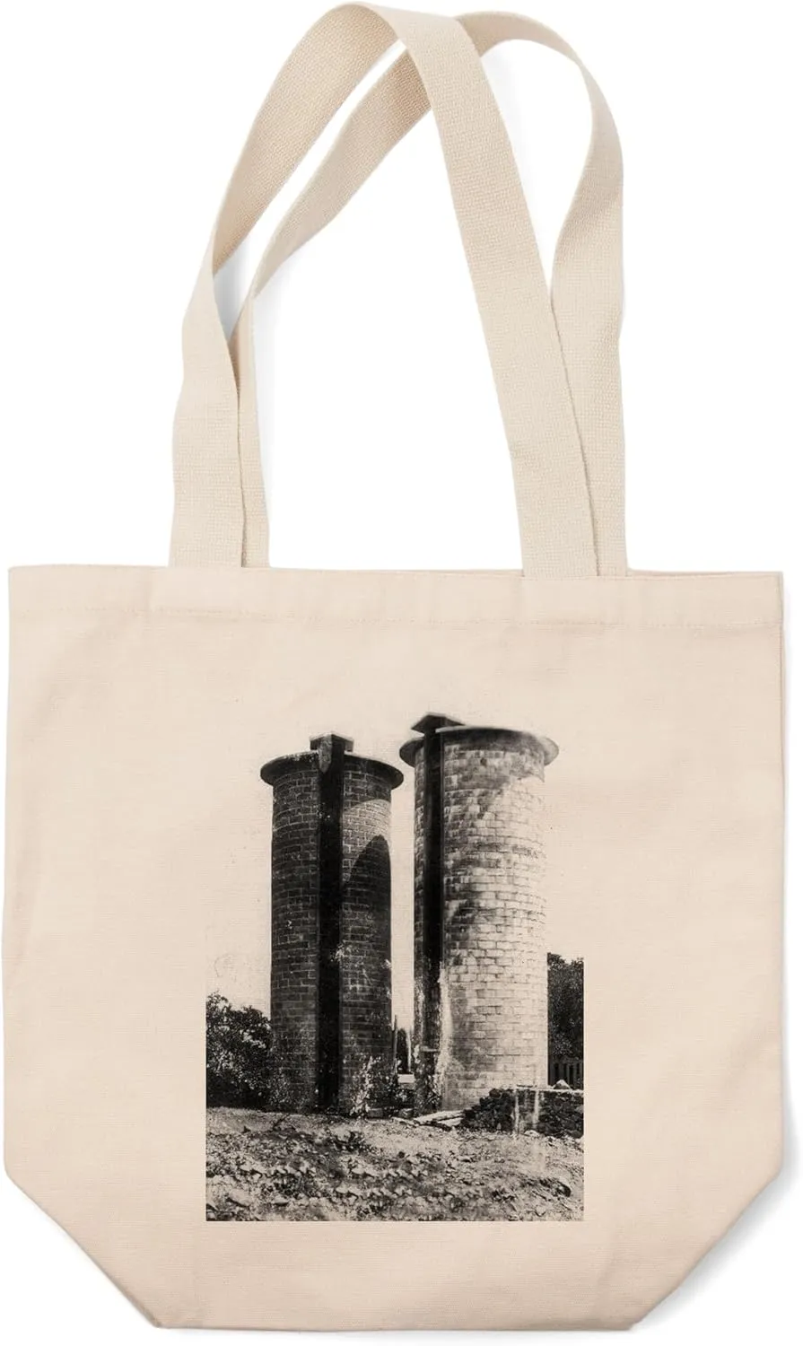 Lantern Press Glen Ellen, California, Jack London Ranch View of The Silos (100% Cotton Canvas Reusable Tote Bag)
