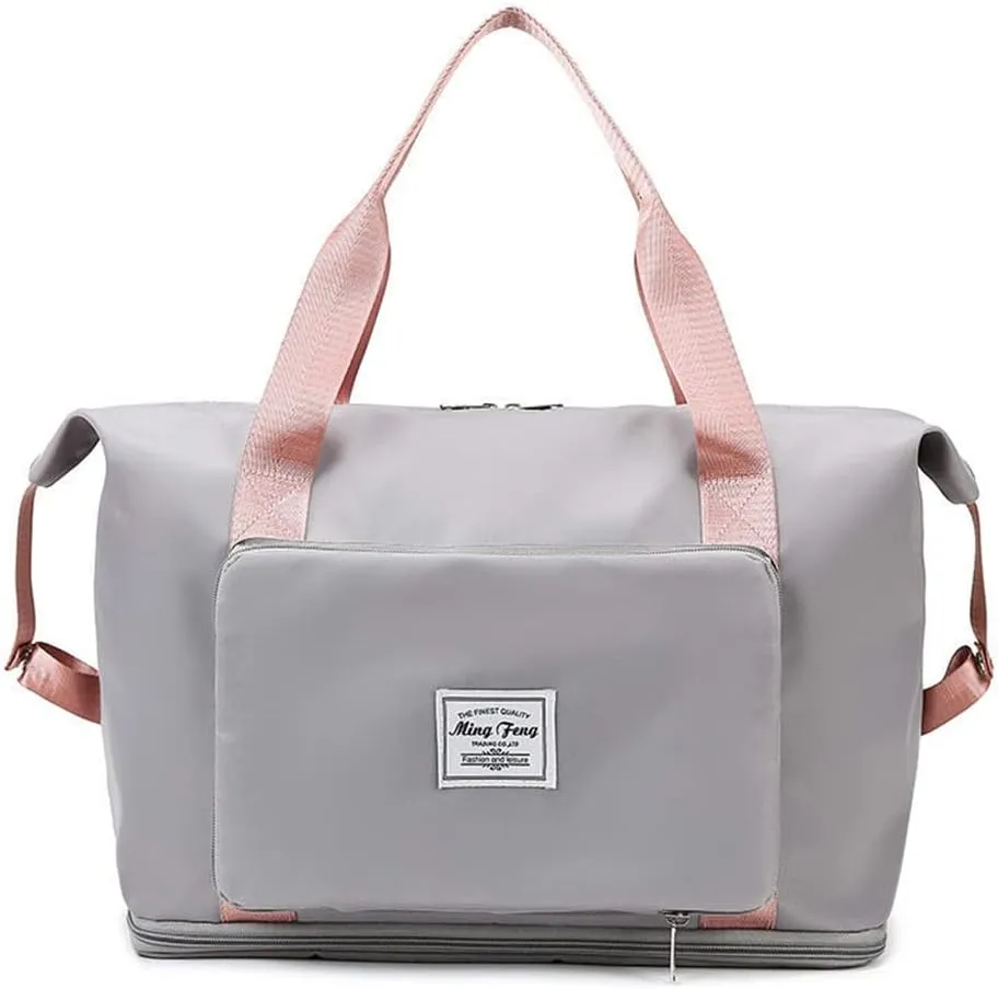 LAPRBY Gym Bag for Women Men Travel Duffel Bags Weekender Bags for Women Drybag Waterproof Bag High-capacity and Shoe Bag (Grey)