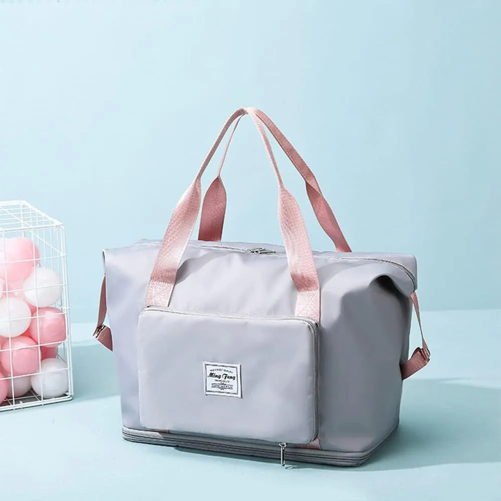 LAPRBY Gym Bag for Women Men Travel Duffel Bags Weekender Bags for Women Drybag Waterproof Bag High-capacity and Shoe Bag (Grey)