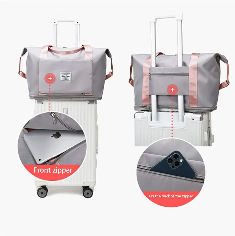 LAPRBY Gym Bag for Women Men Travel Duffel Bags Weekender Bags for Women Drybag Waterproof Bag High-capacity and Shoe Bag (Grey)
