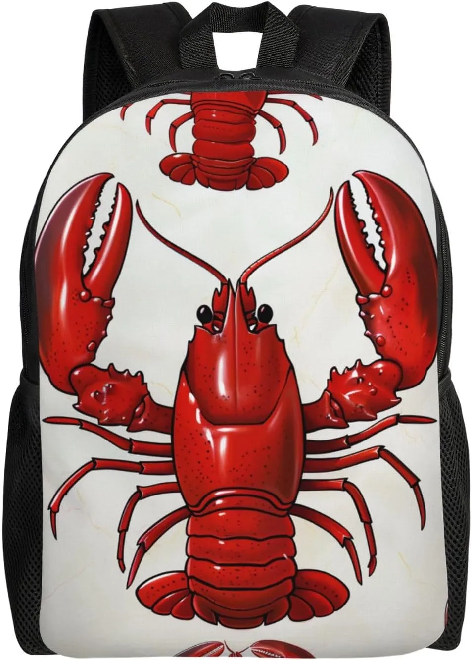 Laptop Backpack 15 Inch Red Lobster Print Work Travel School Bag for Men Women Black One Size