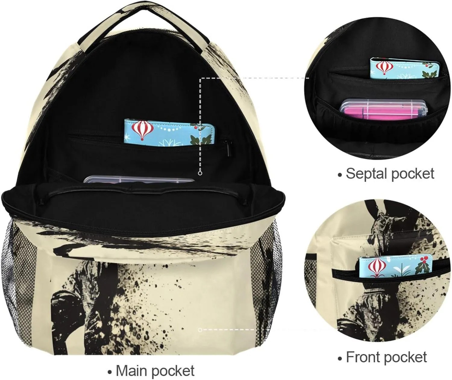 Laptop Backpack for Unisex Adult Waterproof Outdoor Backpack with Chest Strap for College Work Basketball Player