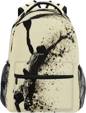 Laptop Backpack for Unisex Adult Waterproof Outdoor Backpack with Chest Strap for College Work Basketball Player