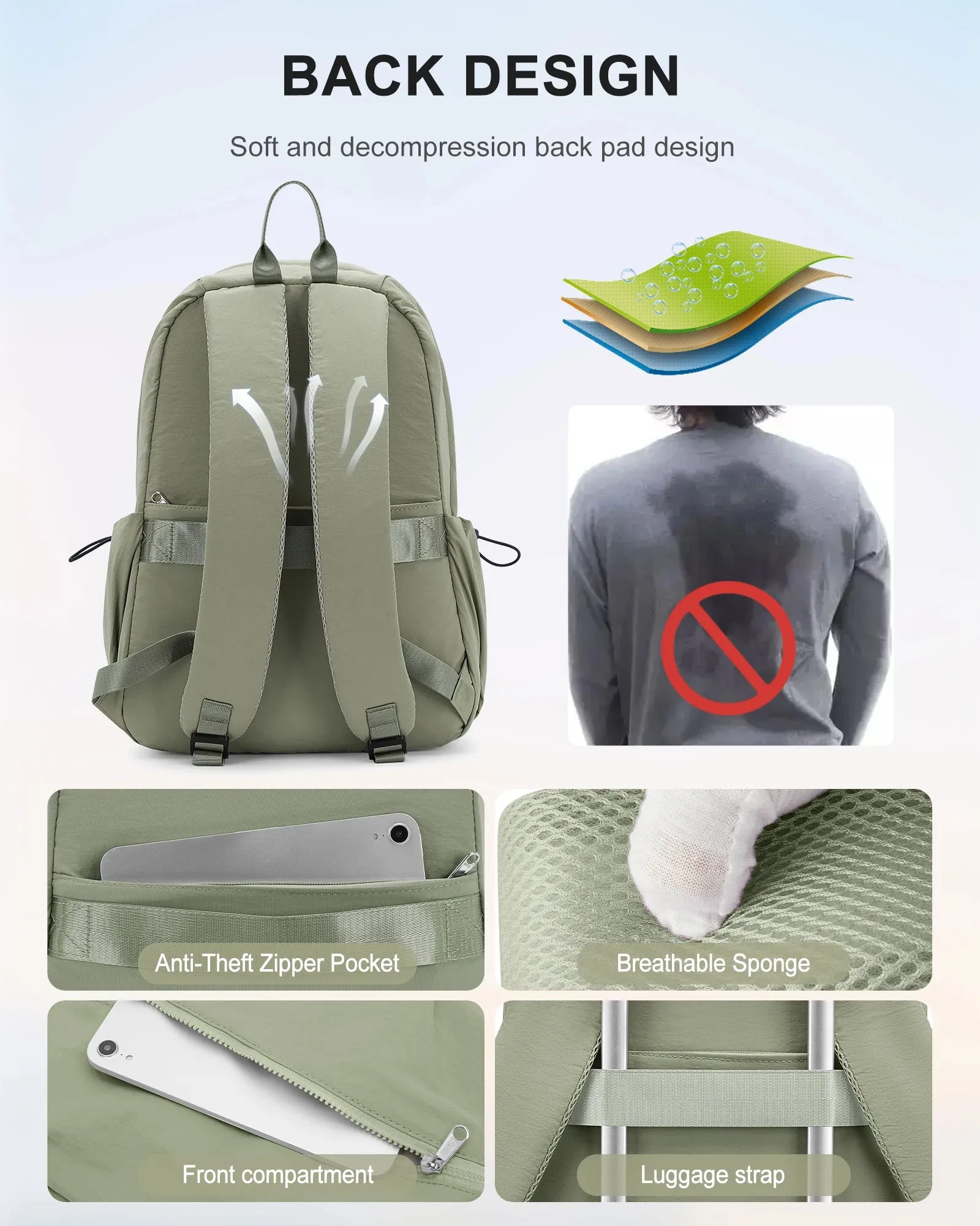 Laptop Backpacks 15.6 Inch College School Backpack