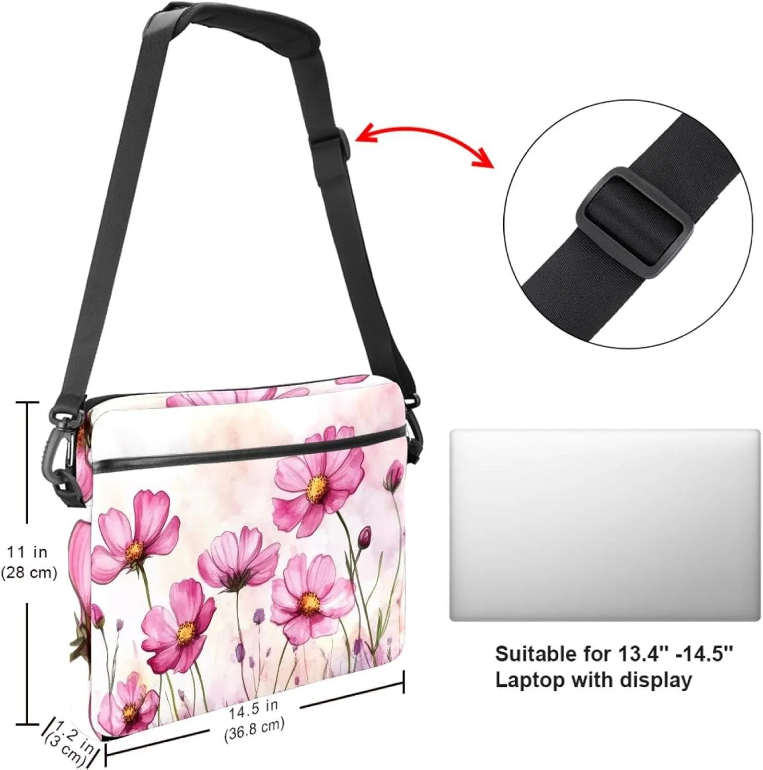 Laptop Bag Messenger Bag Sleeve Slim Laptop Briefcase with Handle Shoulder Strap