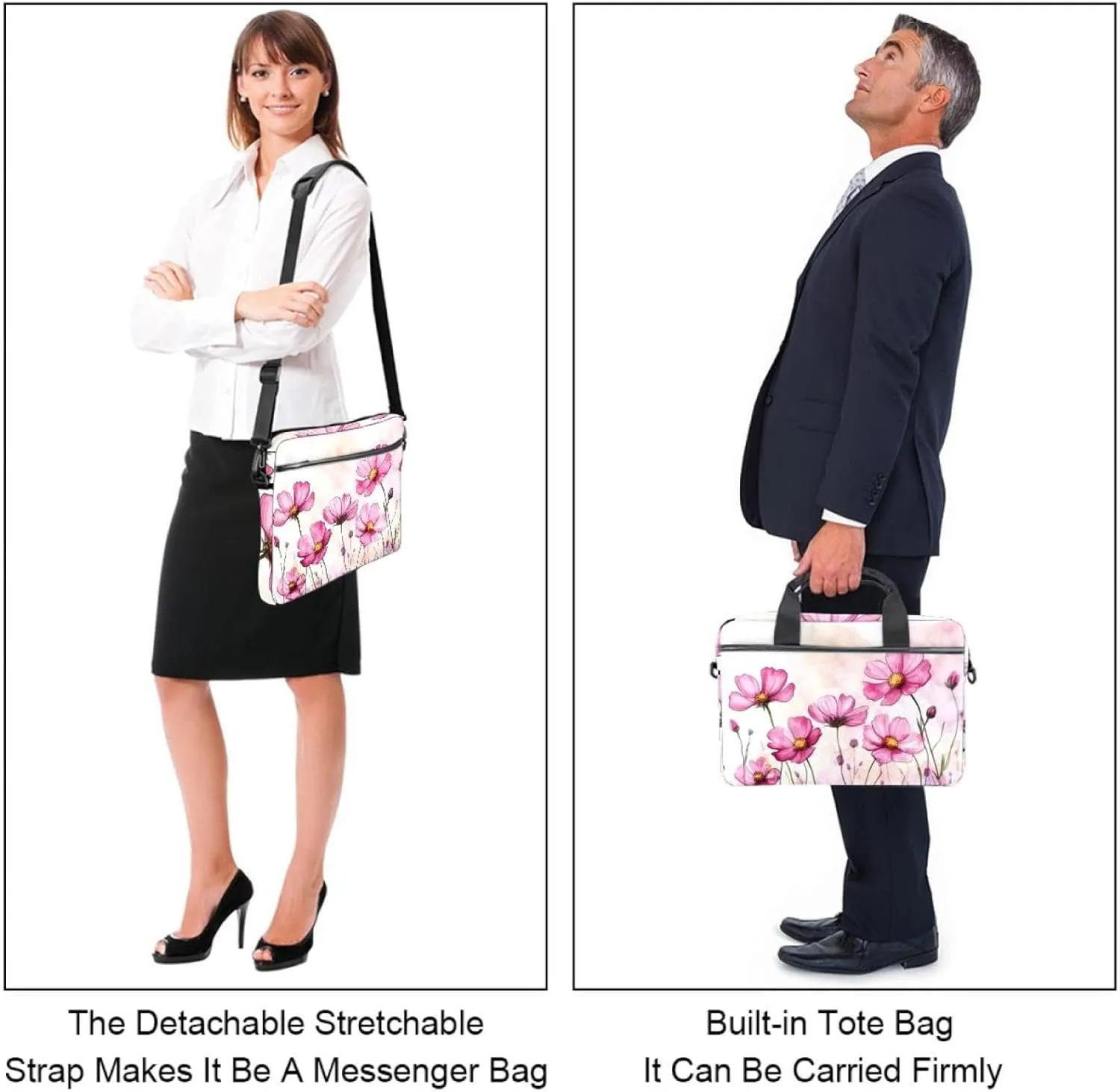 Laptop Bag Messenger Bag Sleeve Slim Laptop Briefcase with Handle Shoulder Strap