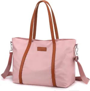 Laptop Bag Waterproof Lightweight Shoulder Tote for Women Nylon Briefcase Computer Work Handbag Fits 15.6 inch