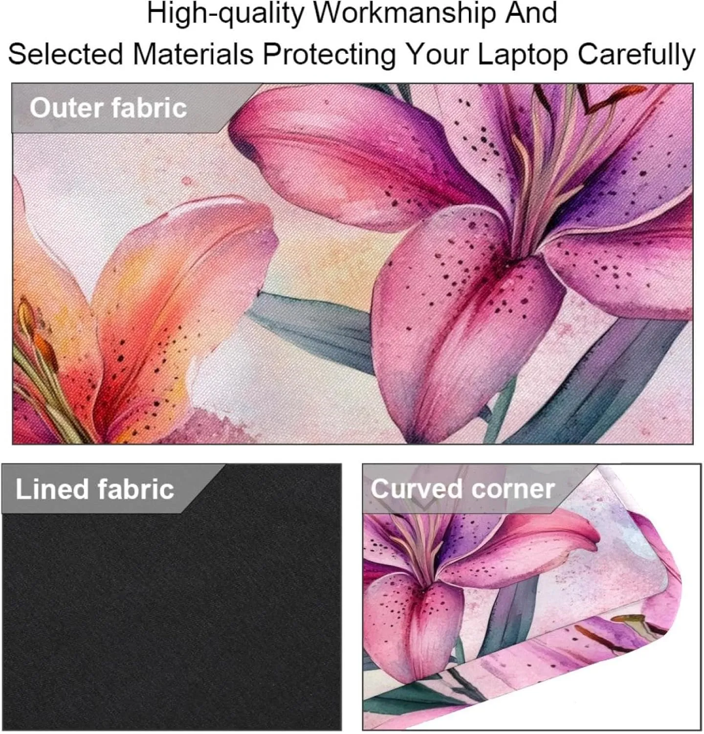 Laptop Shoulder Bag Watercolor Leaves Twigs Pattern Padded Computer Briefcase for Adults, 13.4-14.5 Inch